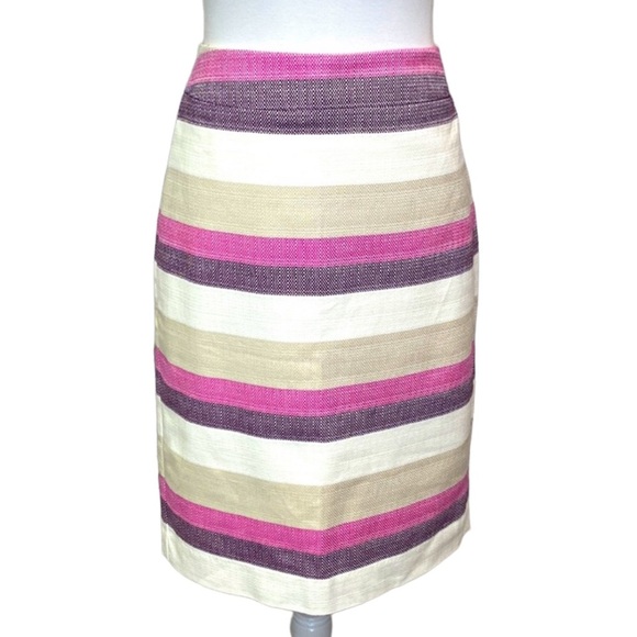 Ann Taylor Striped Cotton Skirt - Picture 1 of 4